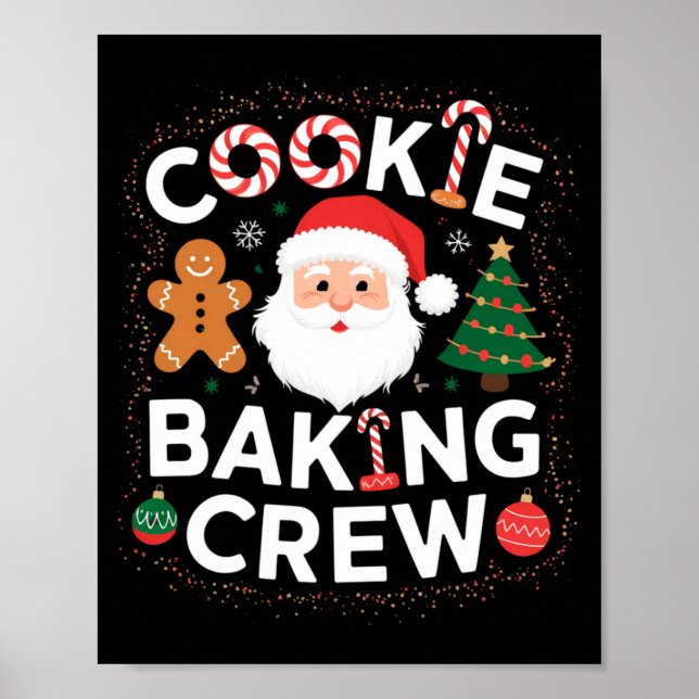 Póster Christmas Cookie Baking Crew Family Christmas Baby (Frente)