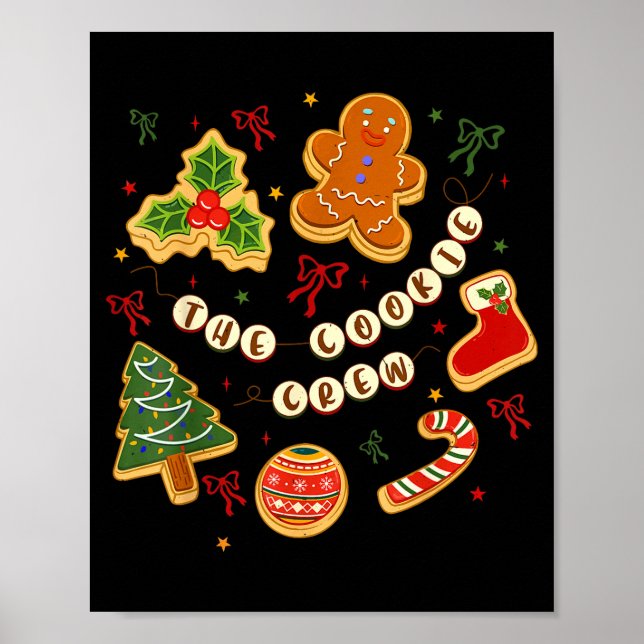 Póster Christmas Cookie Baking Crew For Women Basker Seni (Frente)