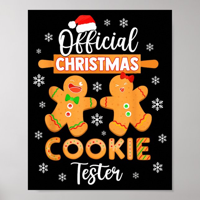 Póster Christmas Cookie Tester Taster Baking Crew Toddle  (Frente)