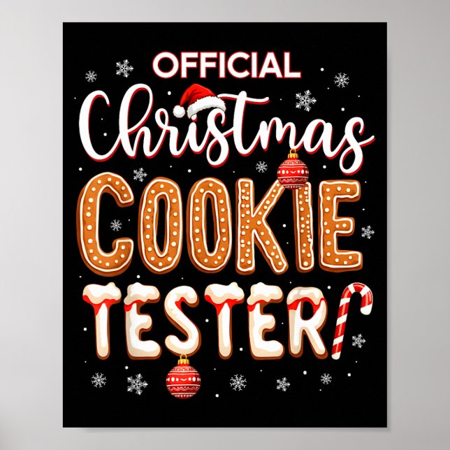 Póster Christmas Cookie Tester Taster Baking Crew Toddle  (Frente)