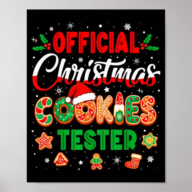 Póster Christmas Cookie Tester Taster Baking Crew Toddler (Frente)