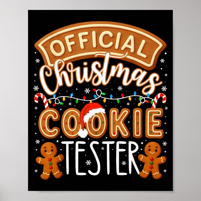 Póster Christmas Cookie Tester Taster Funny Family Baking (Frente)