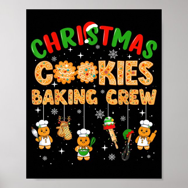 Póster Christmas Cookies Baking Crew Funny Cookie Family  (Frente)