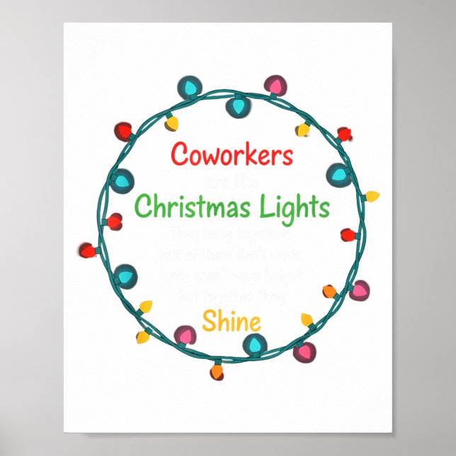 Póster Christmas Coworkers Are Like Christmas Lights Funn (Frente)