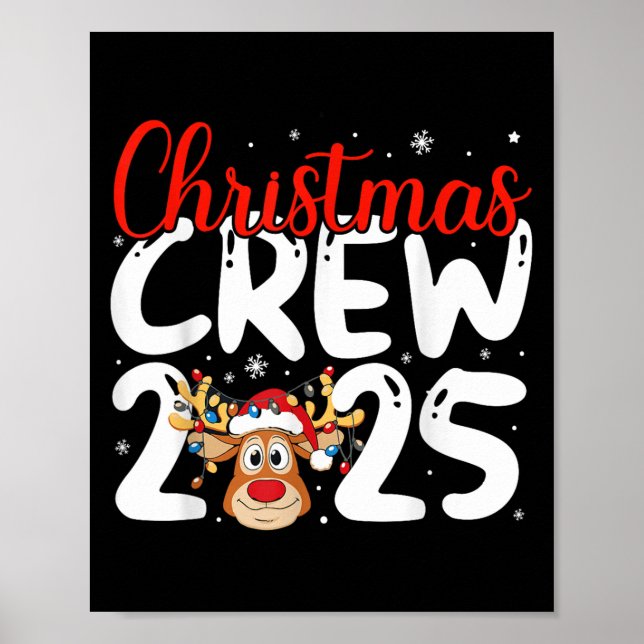 Póster Christmas Crew 2025 Family Christmas Xmas Pajamas  (Frente)