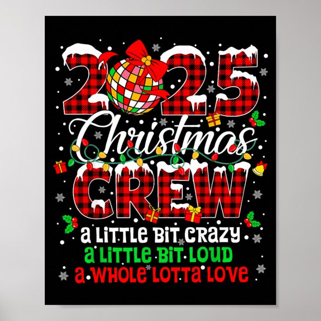 Póster Christmas Crew 2025 Family Christmas Xmas Pajamas  (Frente)