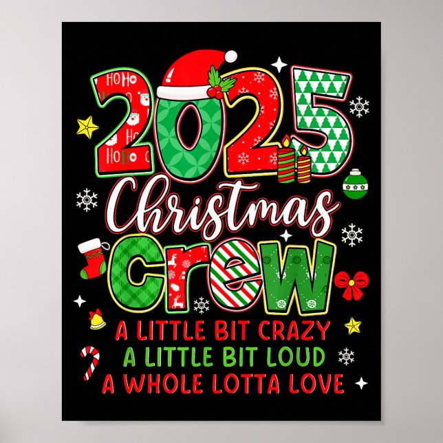 Póster Christmas Crew 2025 Family Christmas Xmas Pajamas  (Frente)