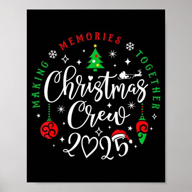 Póster Christmas Crew 2025 Family Matching Pajama  (Frente)
