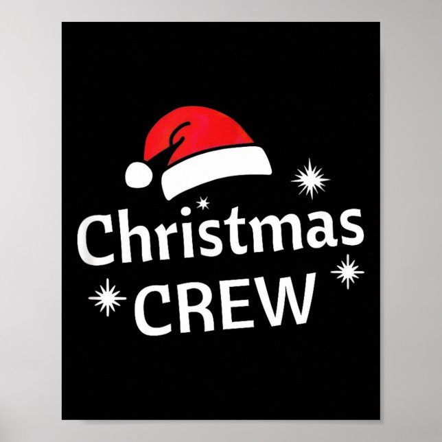 Póster Christmas Crew Santa's Hat Merry Xmas  (Frente)