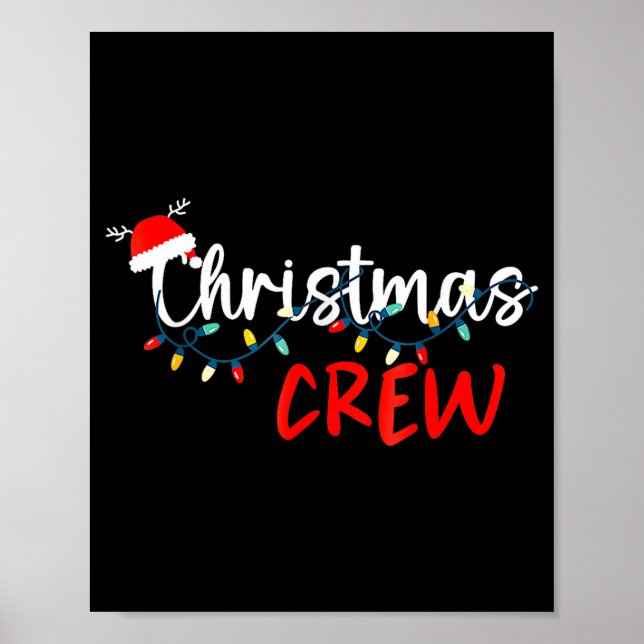 Póster Christmas Crew Xmas Lights Family Matching Pajamas (Frente)