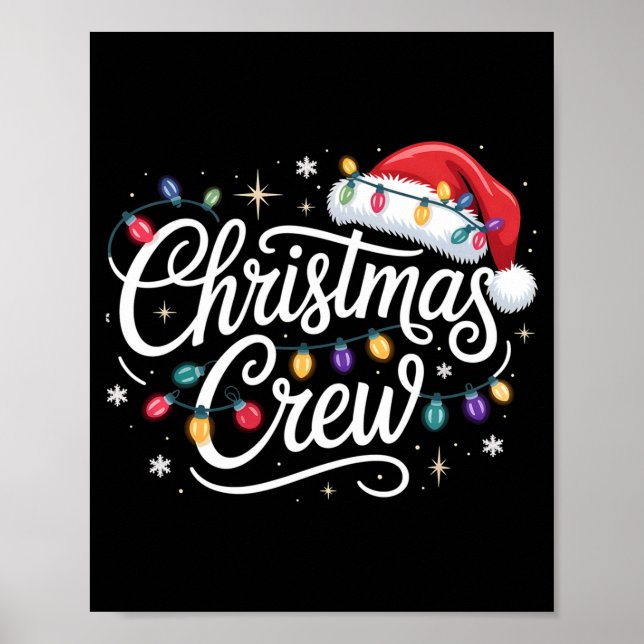 Póster Christmas Crew Xmas Lights Family Matching Pajamas (Frente)