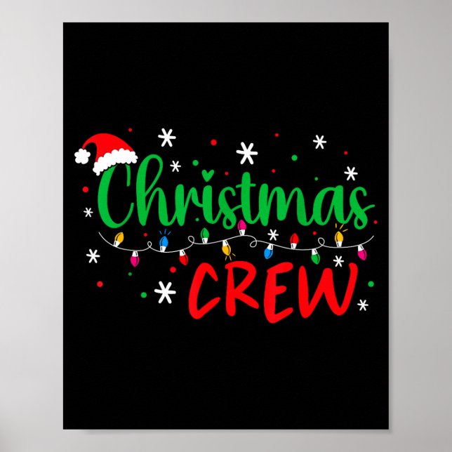 Póster Christmas Crew Xmas Lights Family Matching Pajamas (Frente)