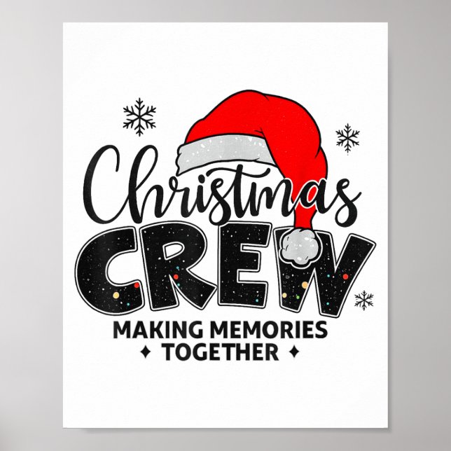 Póster Christmas Crew Xmas Lights Family Matching Pajamas (Frente)