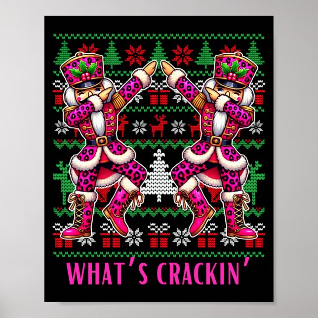 Póster Christmas Crushing It Nutcracker - Funny Retro Ugl (Frente)