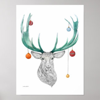 Póster Christmas deer, Xmas, Holiday, New year 2015