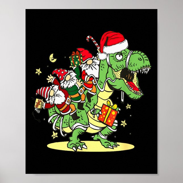 Póster Christmas, Dino, Ugly Xmas, Trex Dinosaur, Gnome  (Frente)