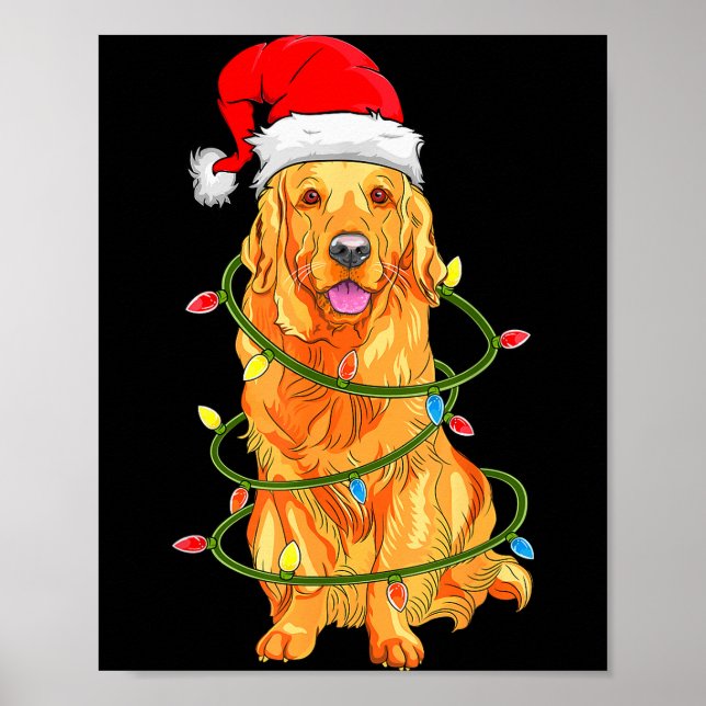 Póster Christmas Dog Shirt, Christmas Golden Retriever Pa (Frente)