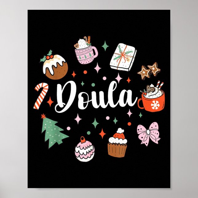 Póster Christmas Doula Midwife Birth Worker Stpartum Xmas (Frente)