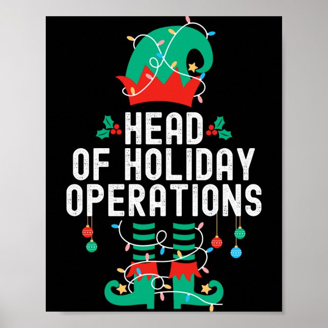 Póster Christmas Elf Office Team Party Family Matching _1 (Frente)