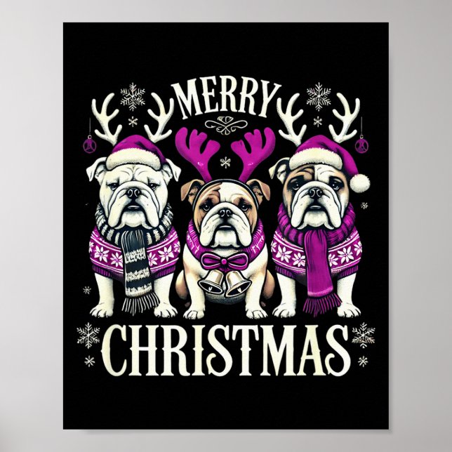 Póster Christmas English Bulldog Mom English Bulldog Chri (Frente)