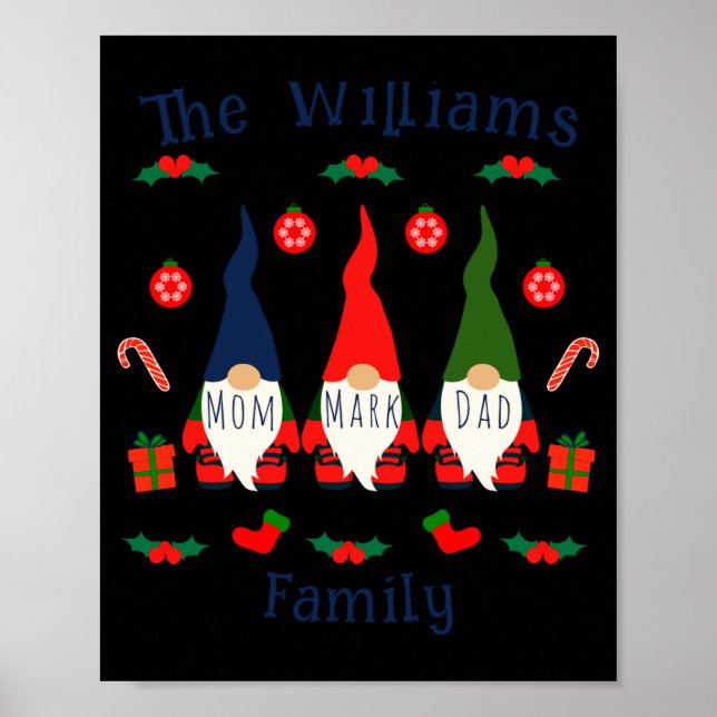 Póster Christmas Family Gnomes Cute And Funny T Shirt  (Frente)