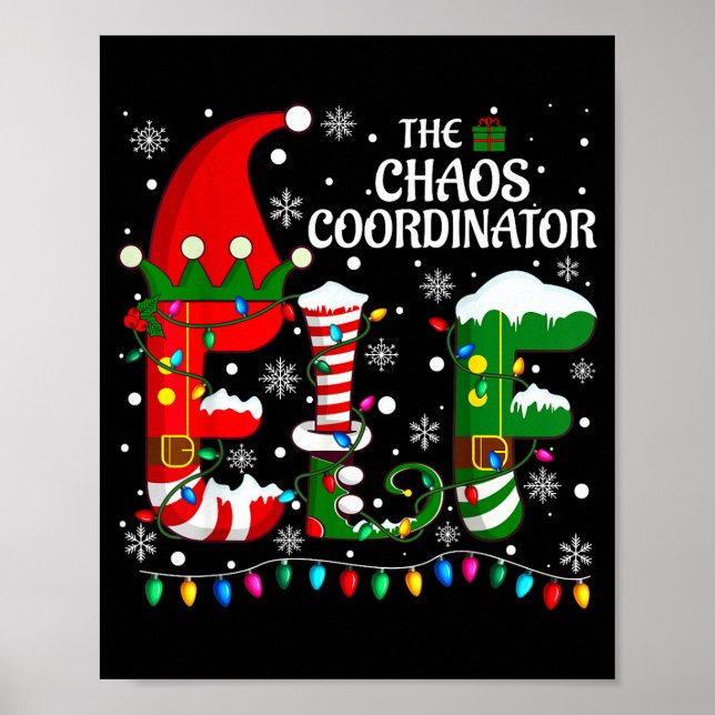 Póster Christmas Family Matching Pajamas Chaos Coordinato (Frente)