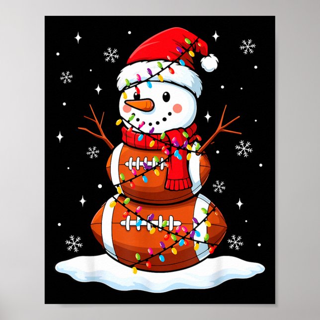 Póster Christmas Football Snowman Kids Football Christmas (Frente)