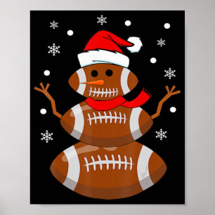 Póster Christmas Football Snowman Kids Football Christmas