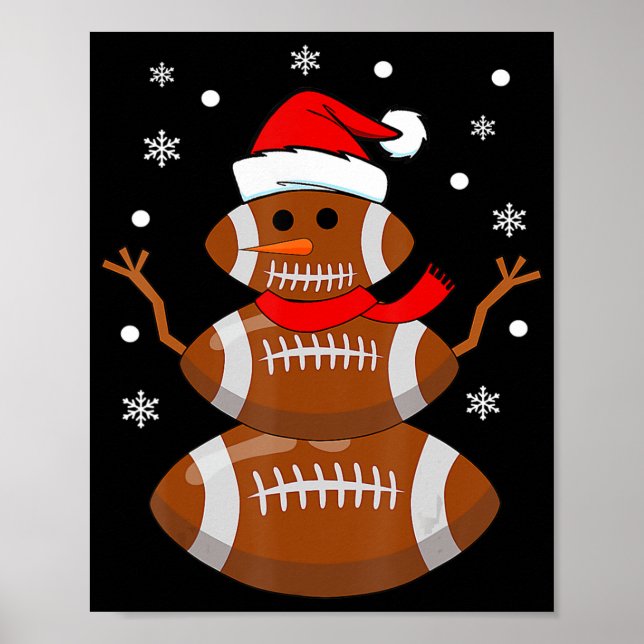 Póster Christmas Football Snowman Kids Football Christmas (Frente)