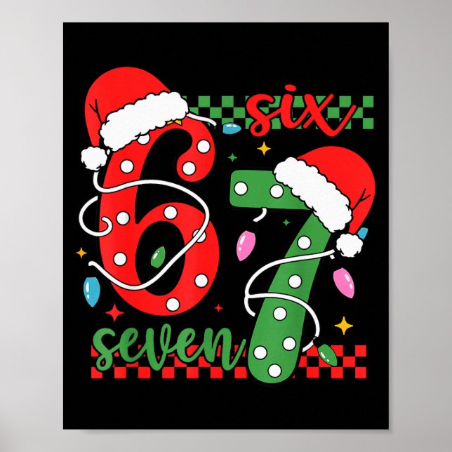 Póster Christmas Funny Six Seven 6 7 Meme Gen Alpha Slang (Frente)