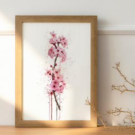 Póster Christmas Gift Flower Cherry Blossom