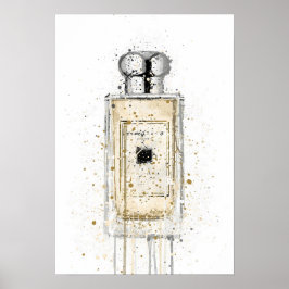 Póster Christmas Gift Fragrance Bottle 'Pale Gold'