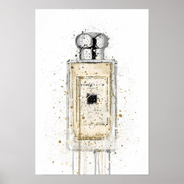 Póster Christmas Gift Fragrance Bottle 'Pale Gold' (Frente)