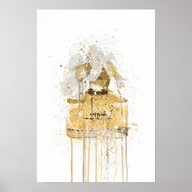 Póster Christmas Gift Fragrance Bottle 'Yellow' (Frente)