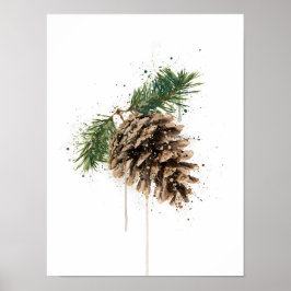 Póster Christmas Gift Pinecone