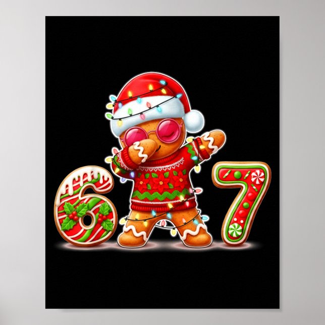 Póster Christmas Gingerbread Six Seven 67 Ice Cream Drip  (Frente)