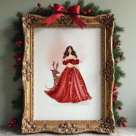 Póster Christmas girl artwork