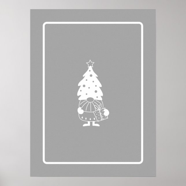 Póster Christmas Gnome modern scandi decor  (Frente)