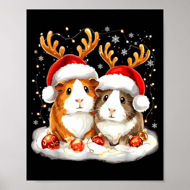 Póster Christmas Guinea G Reindeer Xmas  (Frente)