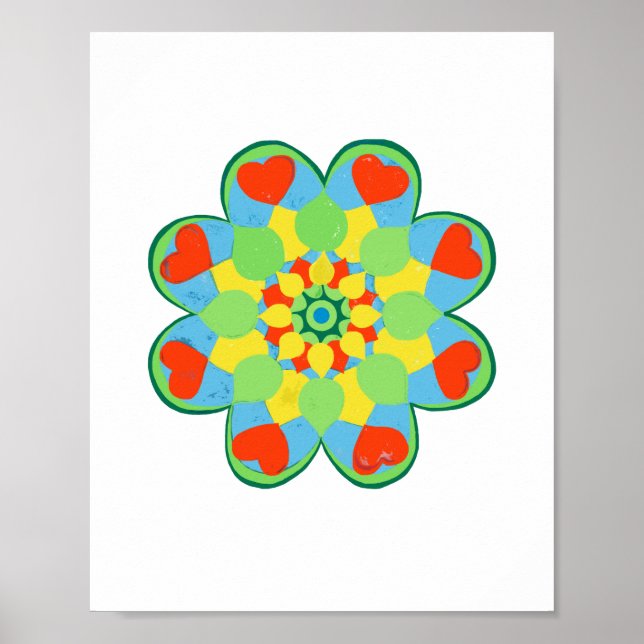 Póster  Christmas Heart Mandala   (Frente)