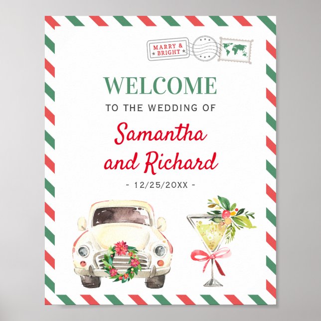Póster Christmas Holiday Wedding Engagement Welcome Party (Frente)