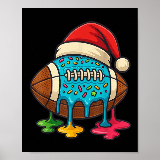 Póster Christmas Ice Cream Drip Boys Football Player Amer (Frente)