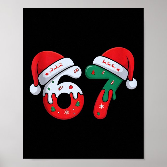 Póster Christmas Ice Cream Drip Meme Slang Square Root 44 (Frente)