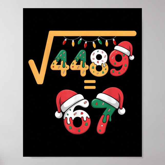 Póster Christmas Ice Cream Drip Meme Slang Square Root 44 (Frente)
