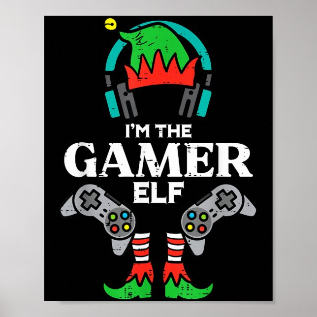 Póster Christmas Im Gamer Elf Cute Xmas Gaming Boys Kids  (Frente)