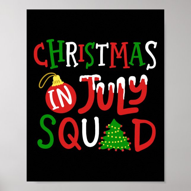 Póster Christmas In July Squad Funny Merry Xmas Men Women (Frente)