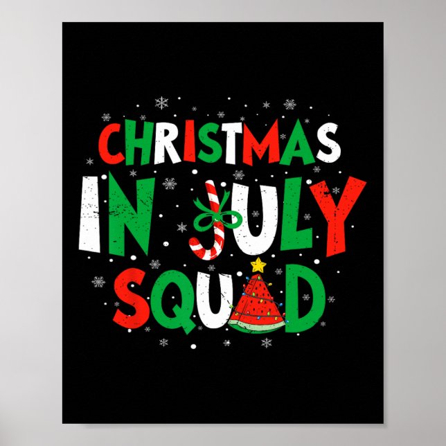 Póster Christmas In July Squad Funny Summer Vacation Men  (Frente)