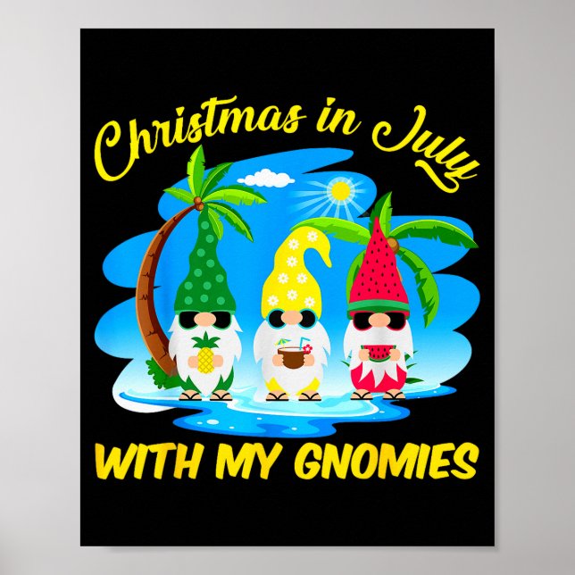 Póster Christmas In July With My Gnomies Beach Summer Chr (Frente)