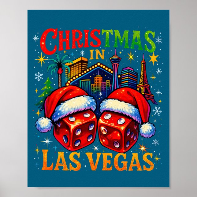 Póster Christmas In Las Vegas Funny Holiday Design Long S (Frente)