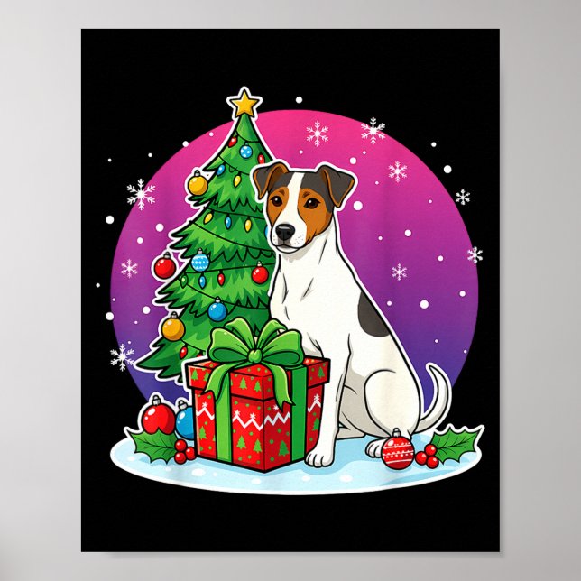 Póster Christmas Jack Russell Santa Hat Xmas Jack Russell (Frente)